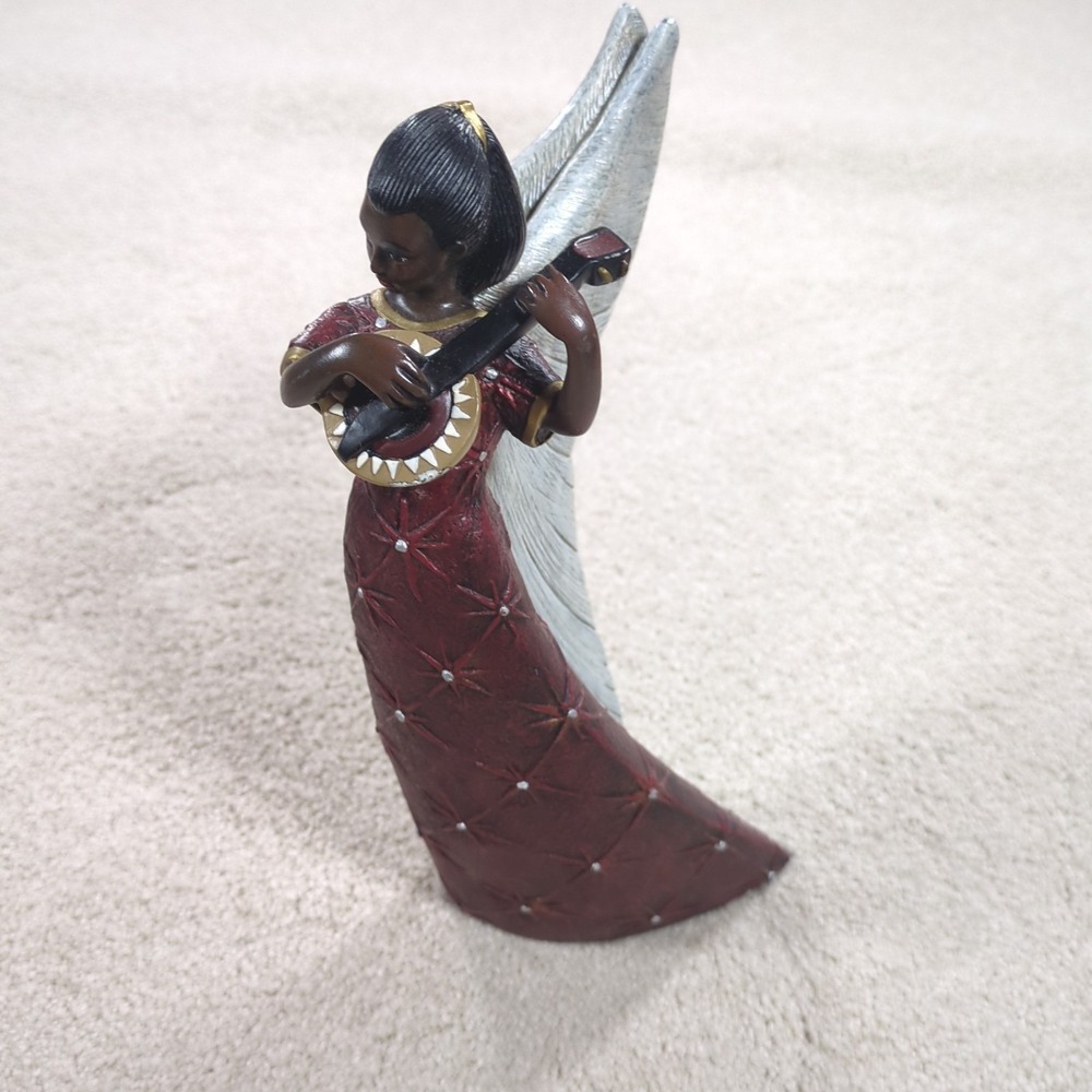 Vintage Parastone African American Angel Playing Instrument Enesco 1996 10" Ros